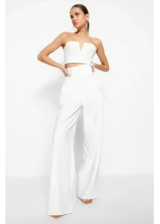  Collection Woven Ecru Corset Trousers - TPRSS23PL00033