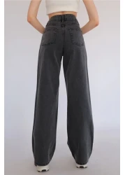 Trn JNS Maxi Loose Smoked Super High Waist 90's Wide Leg Comfort Lycra Palazzo Jeans