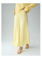 Coral تنورة مطوي أصفر