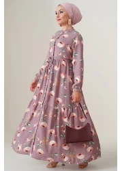 Bigdart 2144 فستان قاضي بياقة مطعمة - د.روز كورسو