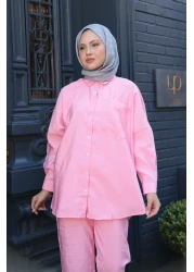 LOCCO Women's Single Pocket Detail Double Suit Pink