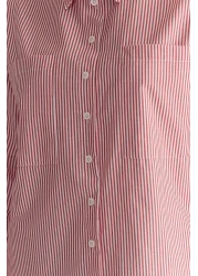  Collection قميص منسوج كبير الحجم مخطط باللون الأحمر TWOAW23GO00359