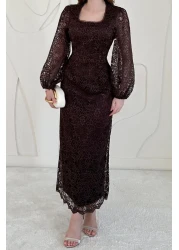 Elbee Fashion Woman فستان دانتيل بتفاصيل جبر