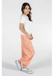 Kyron Girl's White T-Shirt and Floral Print Pink Pants Set / with Different Color Options