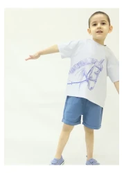 BALKABAĞI At Indigo Muslin Cotton Summer Kids Set