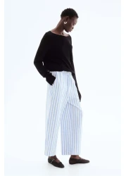 H&M Cropped Linen-blend Trousers