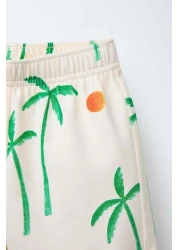 Magu طقم تي شيرت وشورت قصير من القطن للأطفال من الجنسين