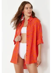  Collection Abstract Pattern Woven Beach Shirt Tbess24Go00027