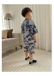 JELİBOOM Gray Children's Shorts Set 100% Organic Cotton