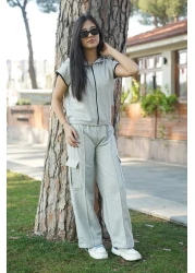 cm buseyiz 2 في 1 مجموعة أنيقة! سترة بسحاب بغطاء للرأس ومجموعة سفلية بأرجل أنبوبية مع جيوب شحن مزدوجة!