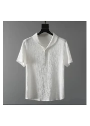 DWN WEAR قماش ليكرا مجعد صيفي للجنسين - طقم تي شيرت بأكمام قصيرة وسروال رياضي