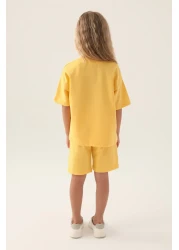 U.S. Polo Assn. Us Polo Assn. Girl's Yellow T-Shirt and Shorts Bermuda Set