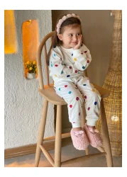 BUUFUU Colorful Balloon Printed Long Sleeve Children's Bottom and Top Double Set