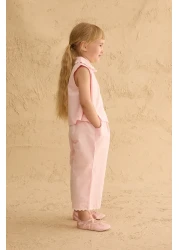 Fahhar Kids بدلة بنطلون بتفاصيل شق وردي