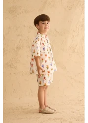 Fahhar Kids بدلة قميص زجزاج زوو إكرو