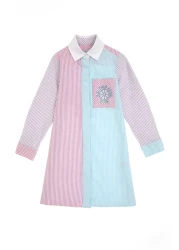 U.S. Polo Assn. Girl's Colorful Long Sleeve Polo Neck Sequin Detailed Woven Dress 50301083-Vr034