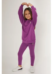 U.S. Polo Assn. U.S. Polo Assn Shiny Girl Purple Girl's Long Sleeve Pajama Set