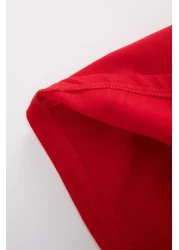 Defacto Baby Girl Short Sleeve Linen Look Basic Dress Z7402A224Sm