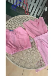 Magu Girl's Cotton Tank Top and Wide Leg Pants Set - Summer Elegance