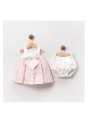 ministok Clement Crispy Floral Bow Baby Girl Double Set