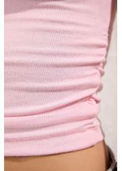  Collection Light Pink Gather / Drape \Ailler Fitted Knitted Blouse