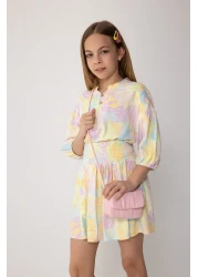 Defacto Girls' 2-Piece Set Belmando Patterned Blouse Skirt C5353A824Hs