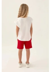 U.S. Polo Assn. US Polo Assn Licensed Flower Written Red Girl's Bermuda Suit