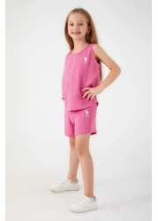 U.S. Polo Assn. Base. Polo Assn Light Purple Reflection Detail Fuchsia Girls' Shorts Set
