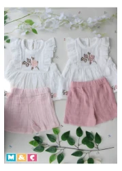 MÇ FAMİLY STORe بدلة بناتي من قماش الموسلين، فستان بناتي للأطفال