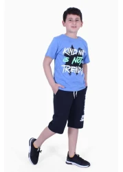 FYK KİDS Kind Nes-trend Wa Text Printed Boy's Capri Set