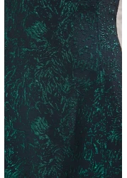  Collection فستان سهرة متوسط ​​الطول من قماش الجاكار باللون الأخضر الزمردي على شكل حرف A فستان التخرج الليلي