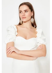  Collection Bridal White Woven Evening Dress Night Graduation Dress Tprss21El0053