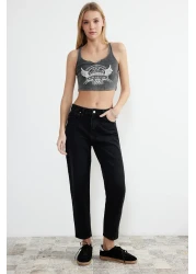  Collection Black High Waist Mom Jeans Twoaw24Je00076