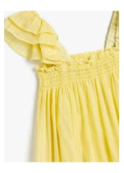 Koton Square Neck Ruffle Detailed Sling Dress