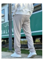 ElitWear بنطال مريح مخطط من القماش المرن