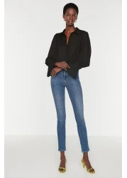  Collection Spanish Sleeve Black Woven Shirt - Regular Fit TWOAW22GO0487