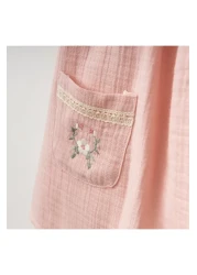 My Lusa Baby Floral Embroidered Muslin Baby Girl Dress