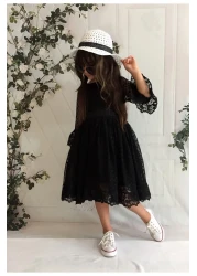 Mixie فستان الأميرة ذو القبعة السوداء للفتيات