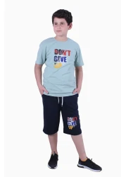 FYK KİDS 3-Piece Top and Bottom Capri and T-Shirt Set for Boys