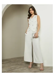 Styli Embellished V-Neck Waistcoat Top