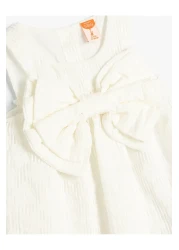 Koton ألف خط جولة الرقبة القوس الأزهار فستان بلا أكمام