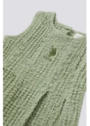 U.S. Polo Assn. Green Sleeveless Baby Girl Dress - 50303787 -vr090