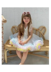 KETBaby فستان بناتي كرينولين - قوس قزح