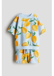 H&M طقم سويت شيرت مطبوع مكون من قطعتين