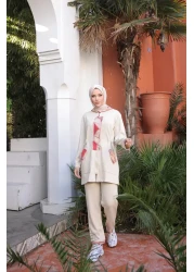 MİMİ Luxury Wear Hooded Zippered Hijab Tracksuit Set - Set of Two