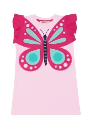 MSHB&G Girl's Pink Butterfly Summer Ruffle Dress