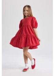 Defacto Girl's Short Sleeve Red Dress B6927a824sm