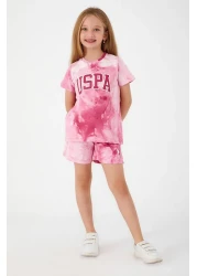 U.S. Polo Assn. Base. Polo Assn Pink Font Detail Light White Girls Shorts Set