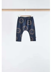 Next Baby طقم مكون من 3 قطع من القطن بأكمام طويلة منقوشة باللون الأزرق الداكن