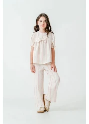 My Hanne طقم بناتي مخطط بشريط 3837